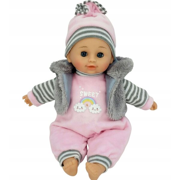 MarioToys baby bambola 30 cm con occhi che si chiudono e suoni in polacco