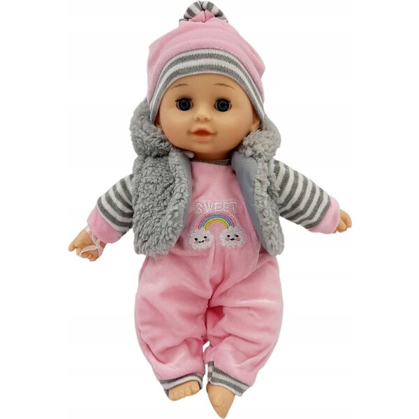 MarioToys baby bambola 30 cm con occhi che si chiudono e suoni in polacco