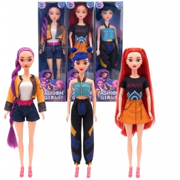 Exklusives Set mit 3 K-POP-Modellpuppen Rumi, Zoey, Mira 30 cm mit Gelenken