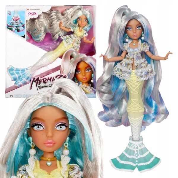 Lalcka Mermaze Mermaidz Casea 29 cm con coda che cambia colore e accessori
