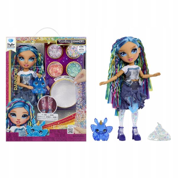 Bambola Rainbow High Skyler Shimmers Slime 28 cm Blu per Bambini 4+