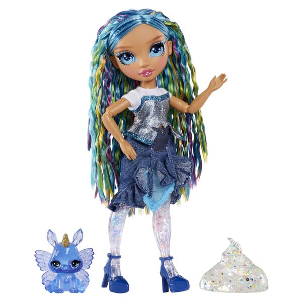 Bambola Rainbow High Skyler Shimmers Slime 28 cm Blu per Bambini 4+