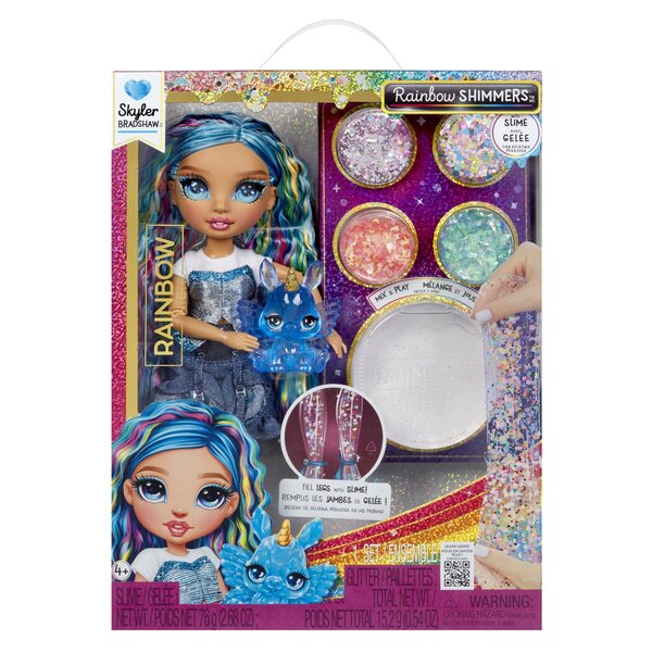 Bambola Rainbow High Skyler Shimmers Slime 28 cm Blu per Bambini 4+