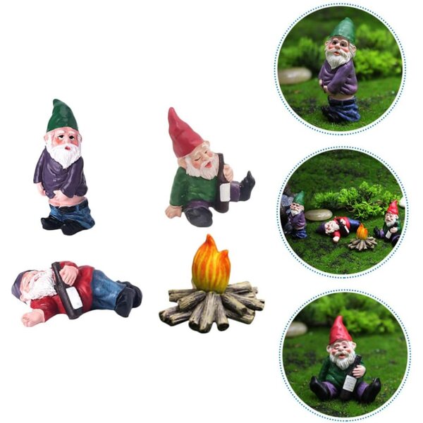 HEMOTON 4 Pezzi Miniature in Resina per Micro Paesaggi e Decorazioni da Giardino