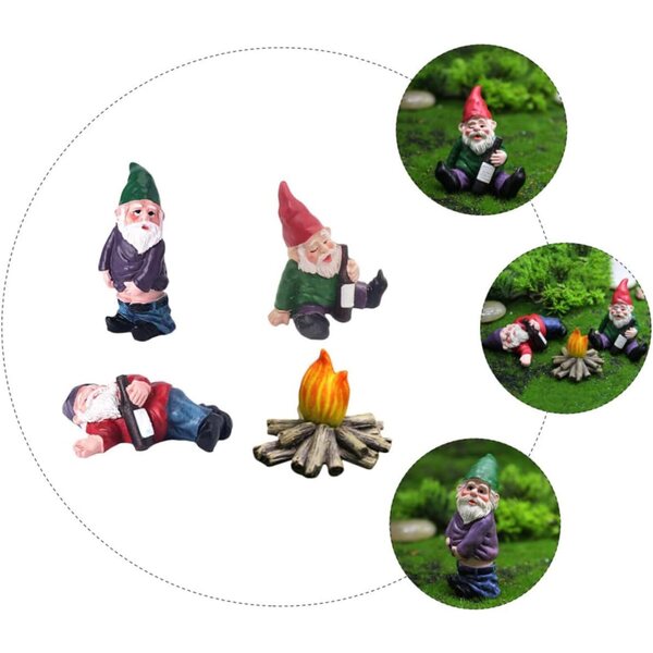 HEMOTON 4 Pezzi Miniature in Resina per Micro Paesaggi e Decorazioni da Giardino