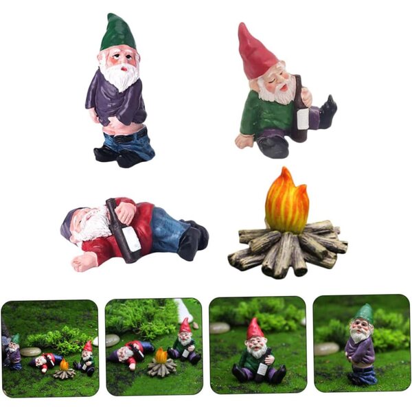 HEMOTON 4 Pezzi Miniature in Resina per Micro Paesaggi e Decorazioni da Giardino