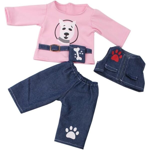 Jeanskleidung für 46-cm-Puppen – modisches Kostüm für 18-Zoll-amerikanische Puppen