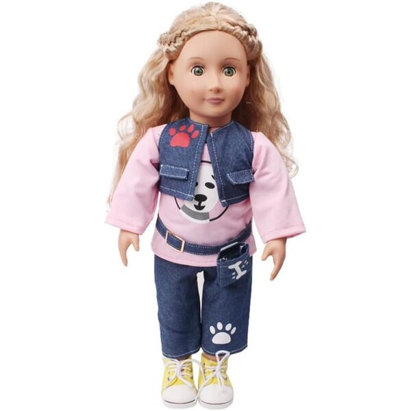 Jeanskleidung für 46-cm-Puppen – modisches Kostüm für 18-Zoll-amerikanische Puppen