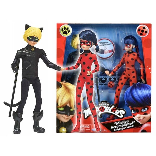 Set di Bambole Miraculum Biedronka e Nero Kot Playmates Toys 27 cm