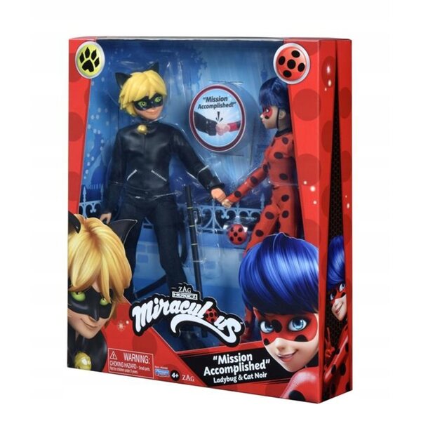 Set di Bambole Miraculum Biedronka e Nero Kot Playmates Toys 27 cm