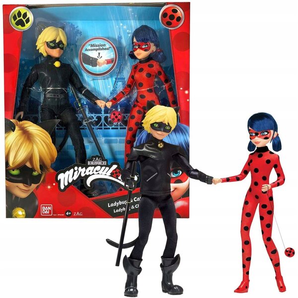 Set di Bambole Miraculum Biedronka e Nero Kot Playmates Toys 27 cm