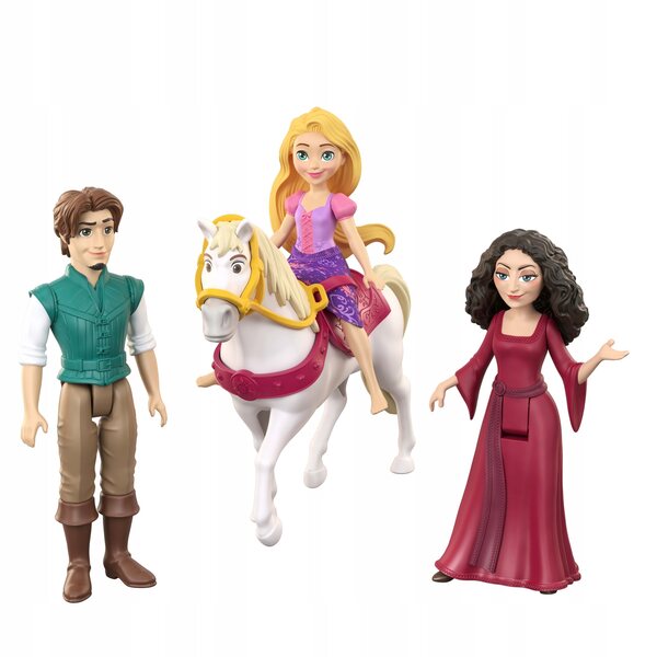 Set 4 bambole Disney Rosaspunza con Flynn, Gothel e Maximus 20 cm multicolore