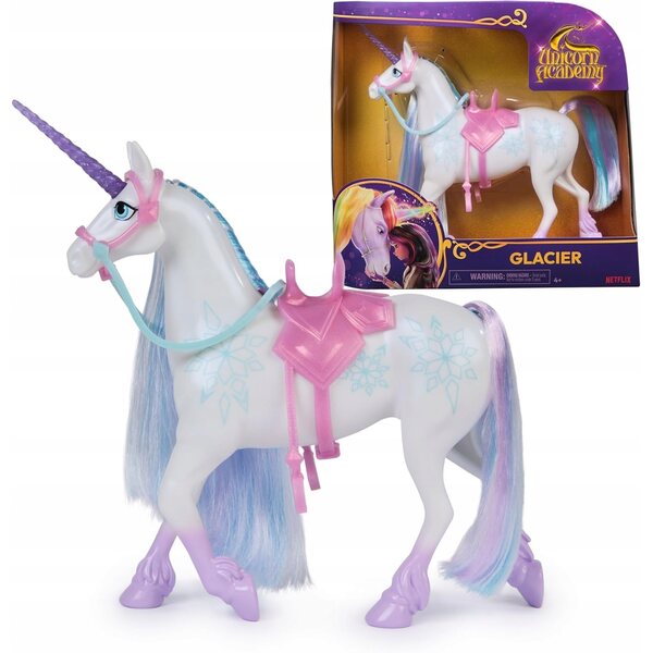 Große Einhorn-Akademie-Gletscherfigur 27 cm mit Gitter und magischem Stift