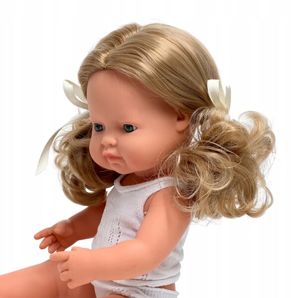 Lalka Miniland dziewczynka Europejka ciemny blond 38 cm, 31260