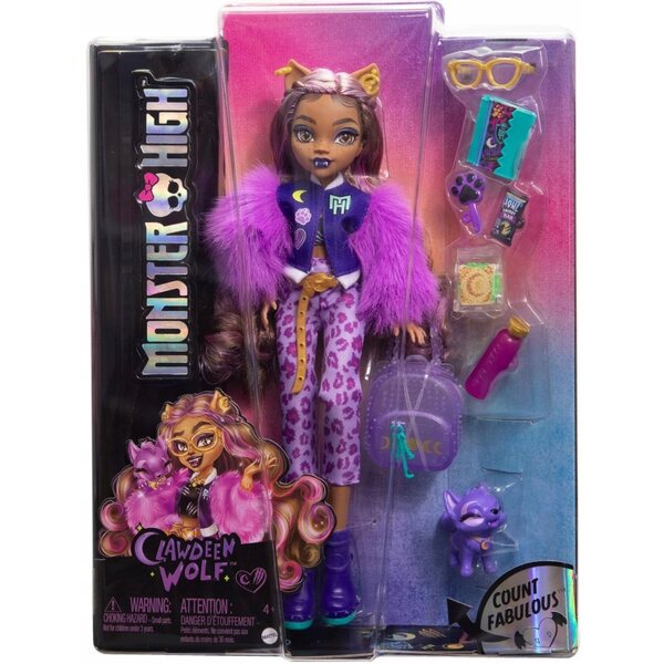 Monster High Clawdeen Wolf Puppe mit Zubehör und Haustier 29 cm