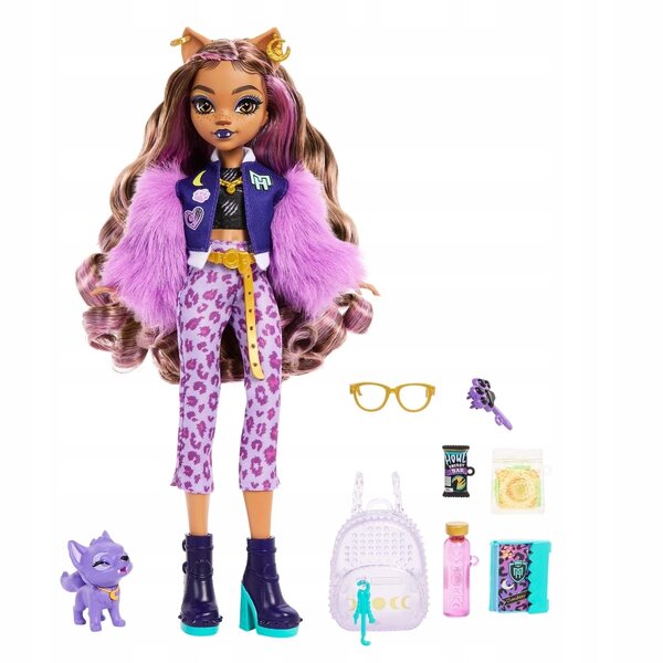 Monster High Clawdeen Wolf nukk koos tarvikute ja lemmikloomaga 29 cm