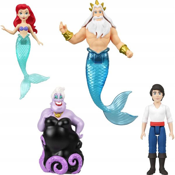 Set 4 LALLEGDE LA SIRENETTA ARIEL: Ariel, Eric, Re Tritone, Ursula Disney