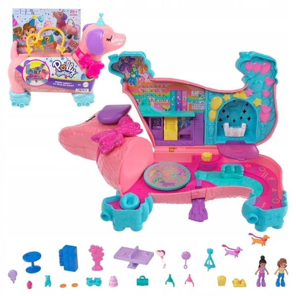 Polly Pocket Dog Party Set Компактен куфар с аксесоари 4+