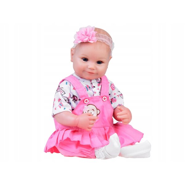 Jokomisiada 50 cm realistische Babypuppe mit Kuscheltieren und Flasche