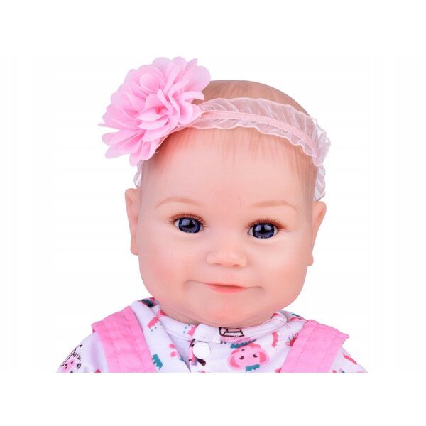 Jokomisiada 50 cm realistische Babypuppe mit Kuscheltieren und Flasche