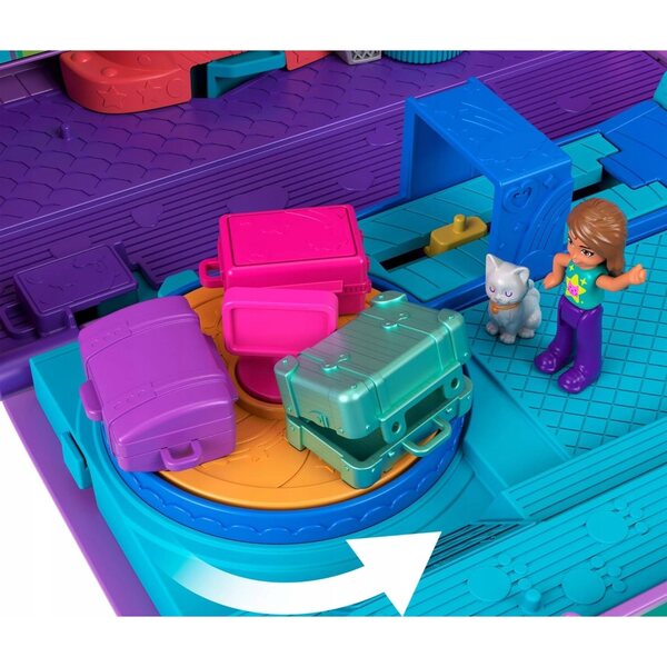 Polly Pocket Aereo per gatti con 2 bambole e 19 accessori - Set per bambini 4+