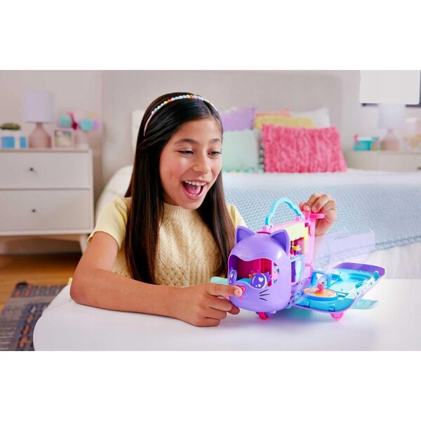 Polly Pocket Aereo per gatti con 2 bambole e 19 accessori - Set per bambini 4+