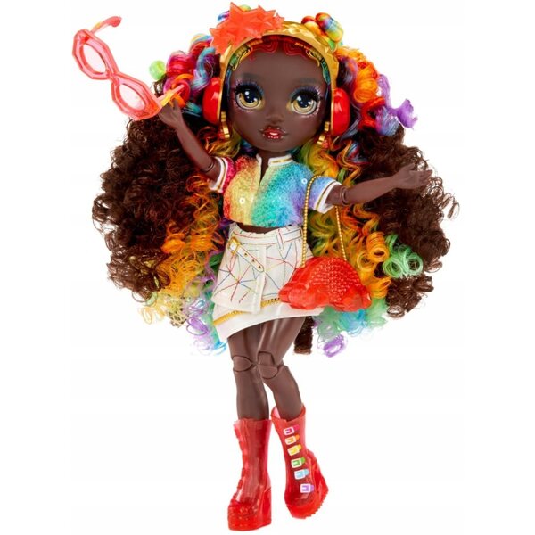 Bambola Rainbow High Iris con Set Accessori e Kit DIY per Creare Cristalli