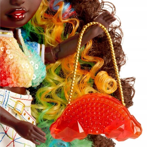 Bambola Rainbow High Iris con Set Accessori e Kit DIY per Creare Cristalli