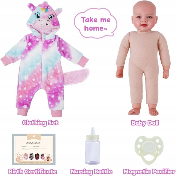 Lalco Reborn realistico 43 cm con dettagli naturali e morbido tessuto