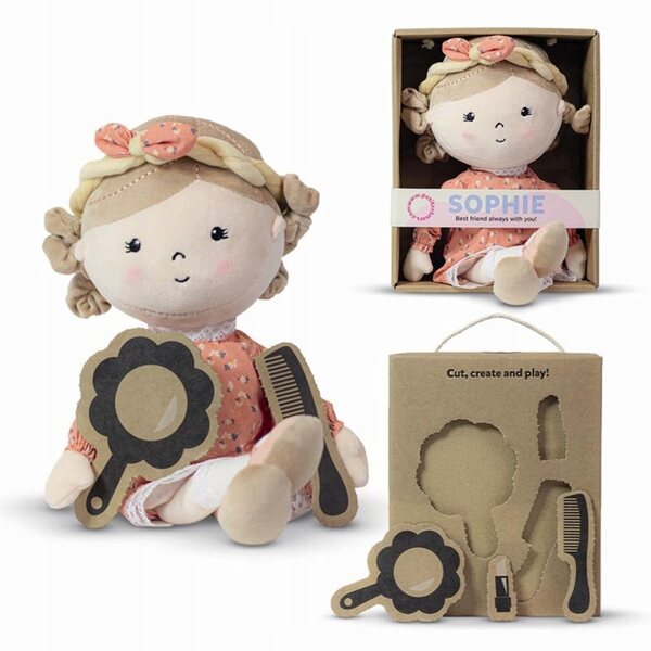 Bambola Sophie in tessuto da 35 cm per neonati, morbida e lavabile a mano