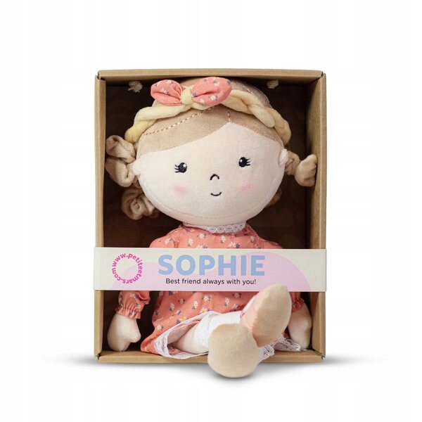 Bambola Sophie in tessuto da 35 cm per neonati, morbida e lavabile a mano