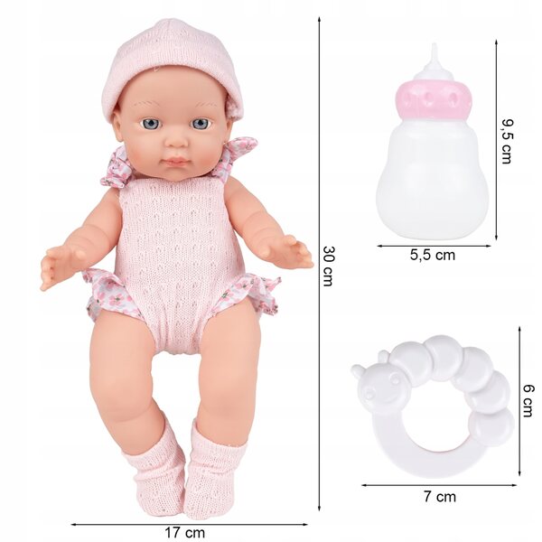 Bambola neonato MalPlay 30 cm con accessori e vestiti rimovibili per bambini 18+ mesi