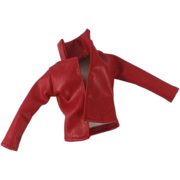 Giacca in Pelle Rossa per Bambole 30 cm – Abbigliamento Casual Sicuro e Removibile