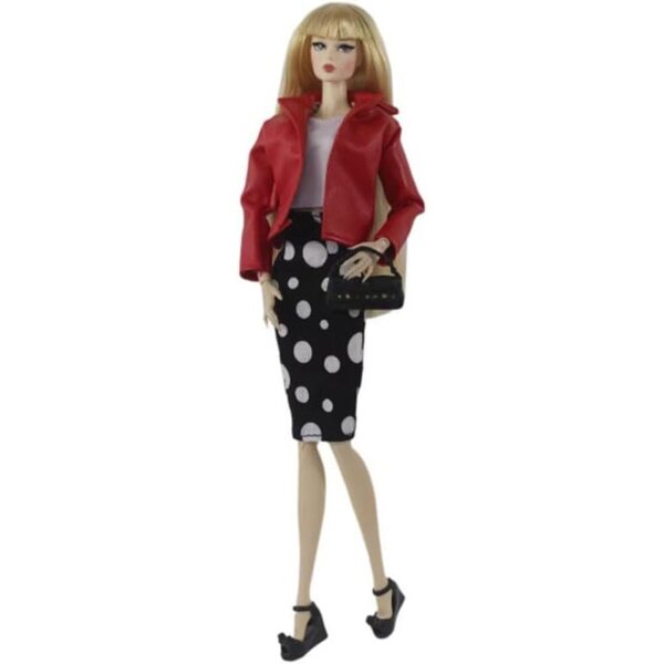 Giacca in Pelle Rossa per Bambole 30 cm – Abbigliamento Casual Sicuro e Removibile