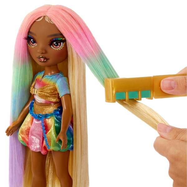 Bambola Rainbow High Meline con Gessetti per Capelli e Accessori Fashion 9 cm