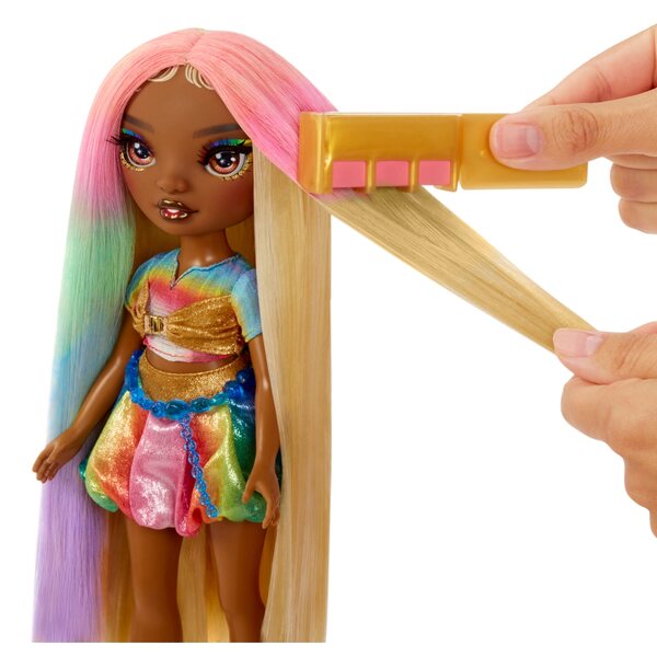 Bambola Rainbow High Meline con Gessetti per Capelli e Accessori Fashion 9 cm