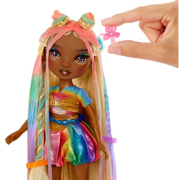 Bambola Rainbow High Meline con Gessetti per Capelli e Accessori Fashion 9 cm
