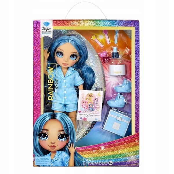 Bambola Rainbow High Skyler Bradshaw con pigiama e accessori 22 cm