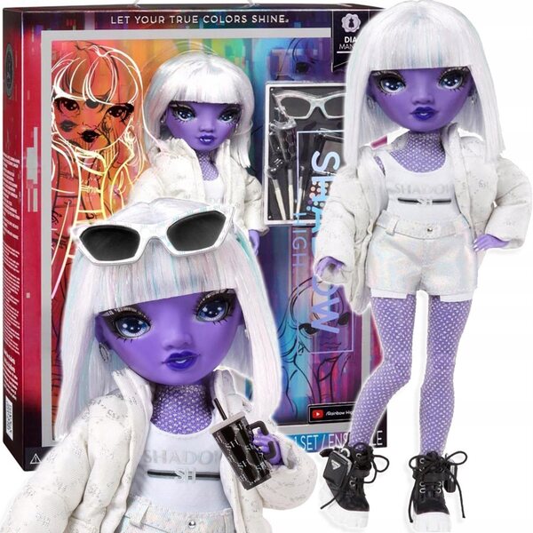 Bambola Rainbow High Shadow Dia Mante Viola con Accessori e Cosmetici