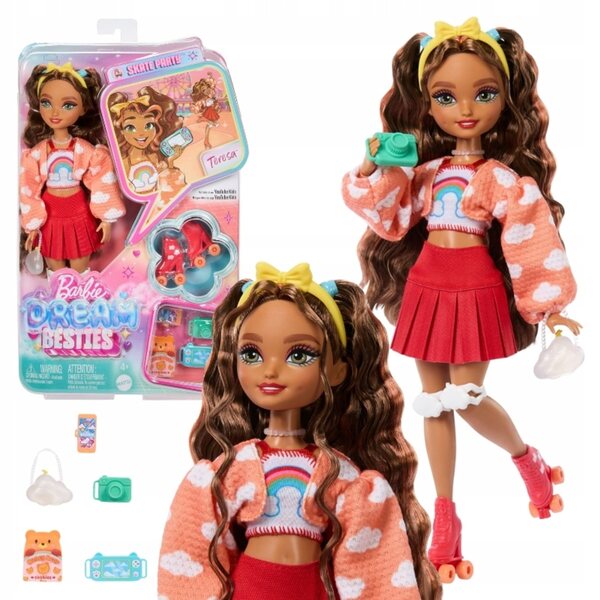 Barbie Teresa auf Rollschuhen mit Mode- und Kreativitätszubehör 29 cm