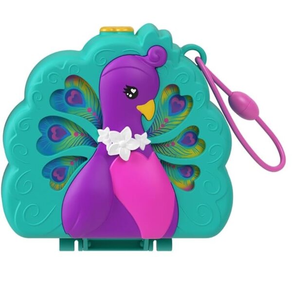 Polly Pocket Pavone Giardino - Set con 2 micro bambole e 12 accessori per bambini 4+