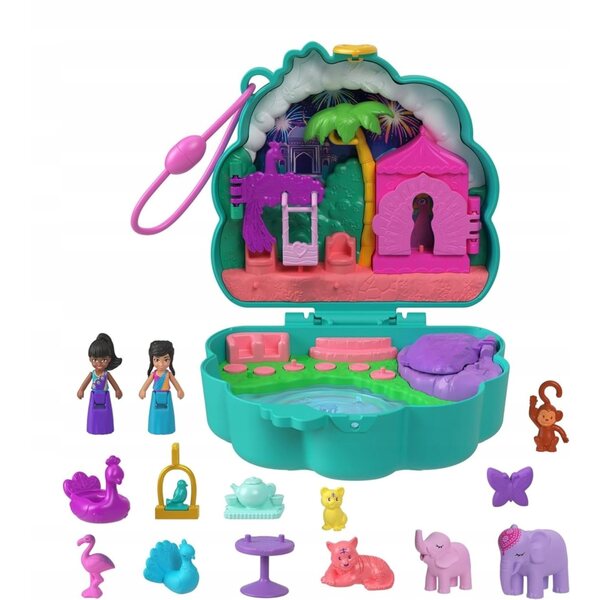 Polly Pocket Pavone Giardino - Set con 2 micro bambole e 12 accessori per bambini 4+