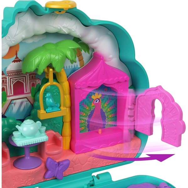 Polly Pocket Pavone Giardino - Set con 2 micro bambole e 12 accessori per bambini 4+
