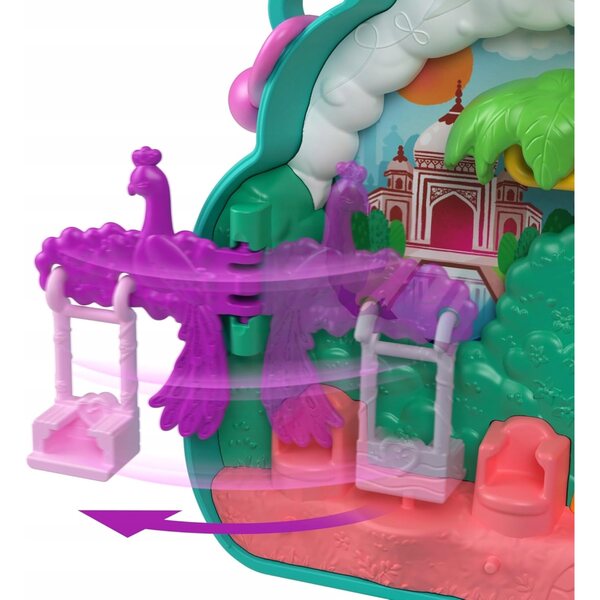 Polly Pocket Pavone Giardino - Set con 2 micro bambole e 12 accessori per bambini 4+