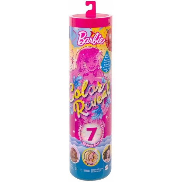 Barbie Color Reveal Party – Puppe mit 7 Überraschungen, 29 cm, Mattel