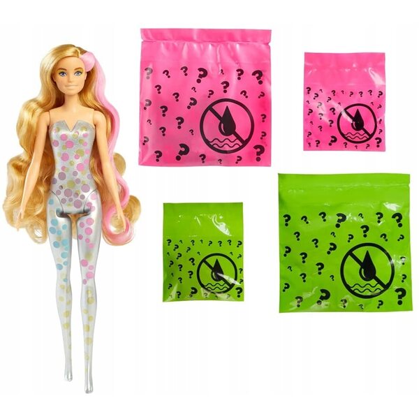 Barbie Color Reveal Party – Puppe mit 7 Überraschungen, 29 cm, Mattel