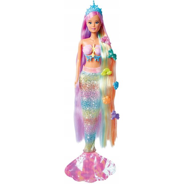 Steffi Bambola Sirena con Coda Arcobaleno e Capelli Lunghi Simba 29 cm