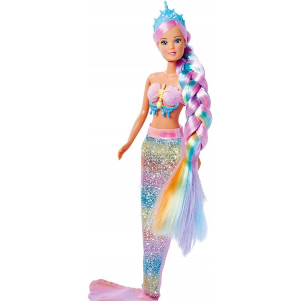 Steffi Bambola Sirena con Coda Arcobaleno e Capelli Lunghi Simba 29 cm