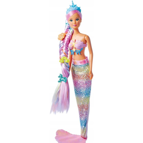 Steffi Bambola Sirena con Coda Arcobaleno e Capelli Lunghi Simba 29 cm