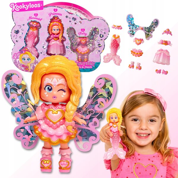 KookyLoos Hearts MAGICBOX: bambola trasformabile principessa, sirena e fata 3+